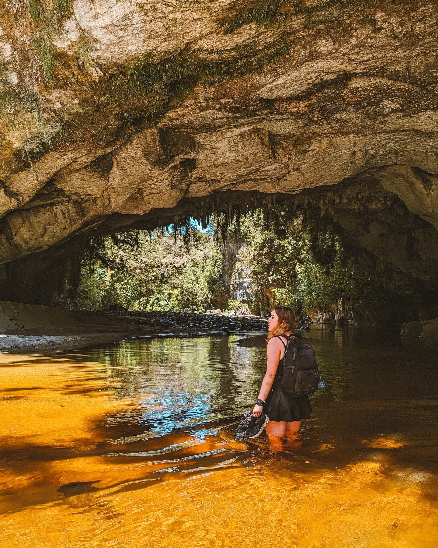 Let's be serious - I see water - I want to dip in it. 
And if I need to get almost fully in to get into a nice-looking place - You bet I'm there. 
That was the situation in the Moria Arch where the Lord Of The Rings - The FellowShip Of The Ring was r