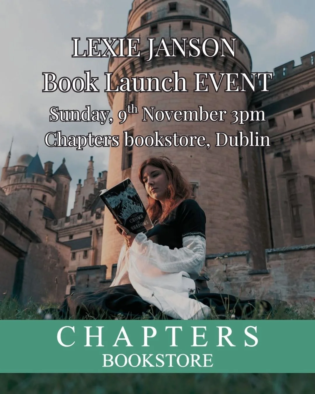 CALL TO DARK FANTASY READERS OF IRELAND!
I'm counting down the days to publication. #CrownOfShadows will be out this halloween! A massive thank you to anyone who has pre-ordered the book!
If you’re in Dublin on November 9th, I’d love to