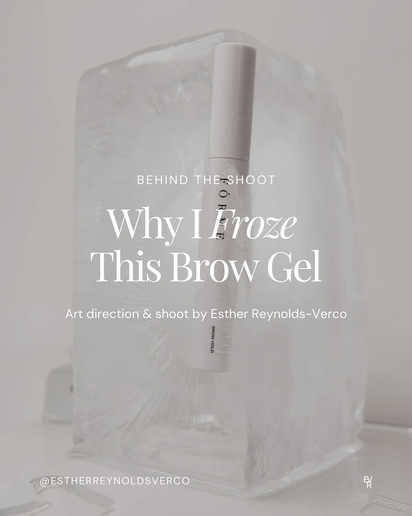 Behind the shoot: why I froze a brow gel for @forme.essentials 

When I shoot products, I like to lean into concepts that do more than just look good &ndash; they tell you something about the product before you even read the copy.

Forme&rsquo;s Brow