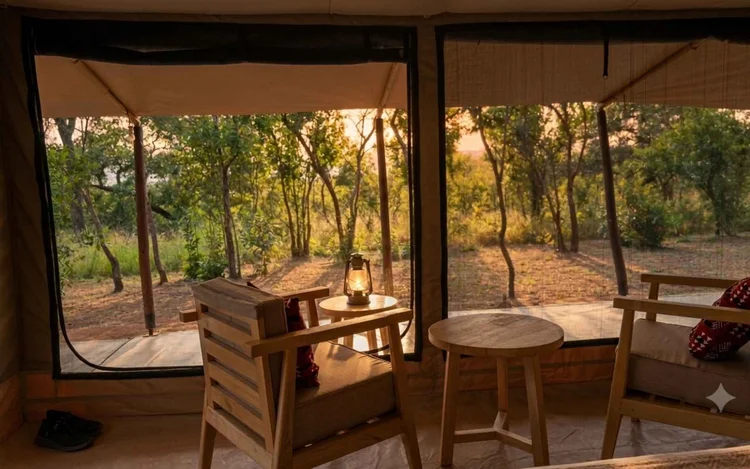 Sitzbereich im Kijani Camp Tarangire