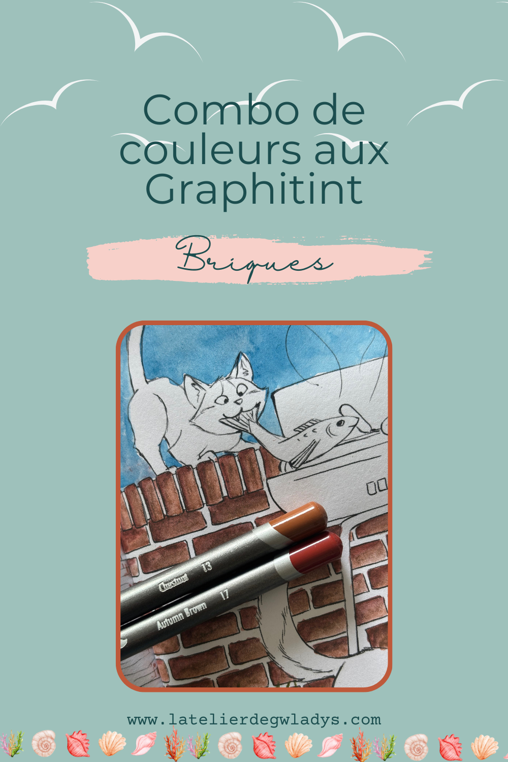 Combo couleurs aux crayons aquarellables Graphitint - briques : 13 - 17