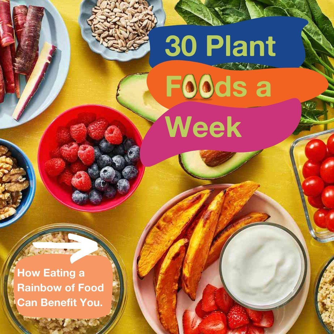 🌱 Elevate your nutrition game with a rainbow of 30 different types of plant-based delights! 🍏🍇🥕

Why go for the big 3-0? Variety is a game-changer for your gut health! 😋

It's easier than you think! 

💡 Mix up your meals with beans, grains, and