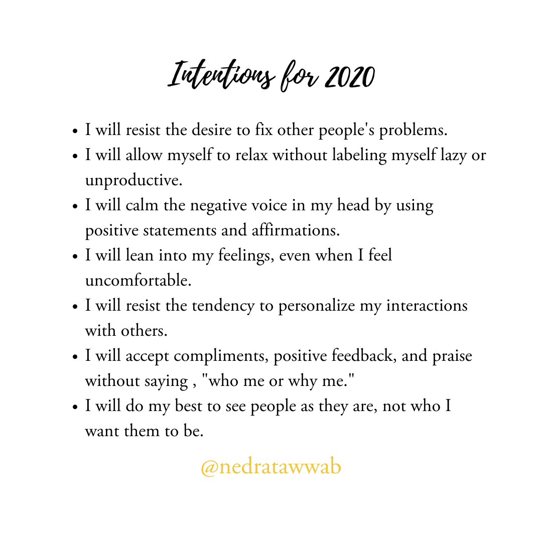 Intentions For 2020