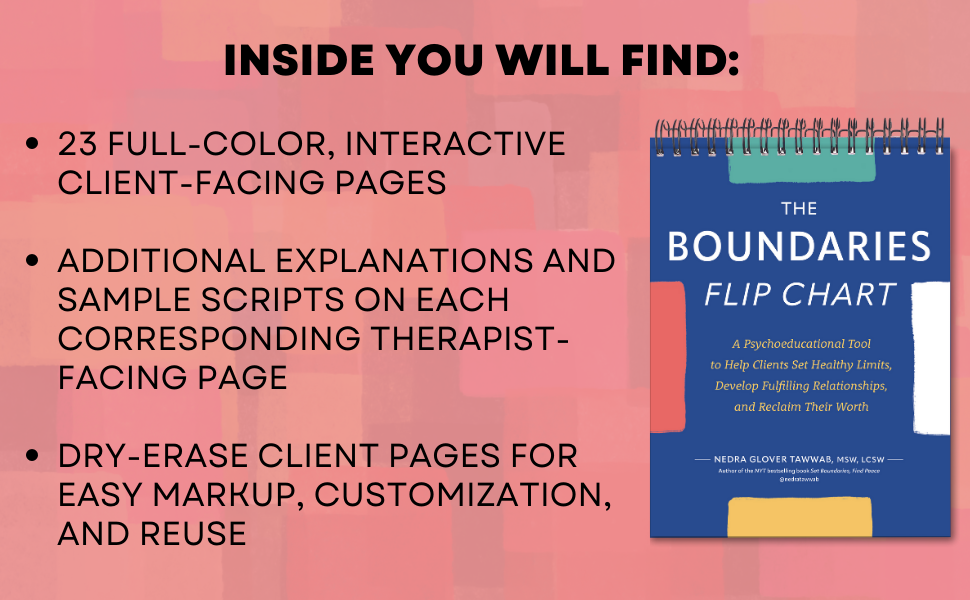 The Boundaries Flip Chart: A Psychoeducational Tool to Help Clients Set Healthy Limits, Develop Fulfilling Relationships, and Reclaim Their Worth [Book]