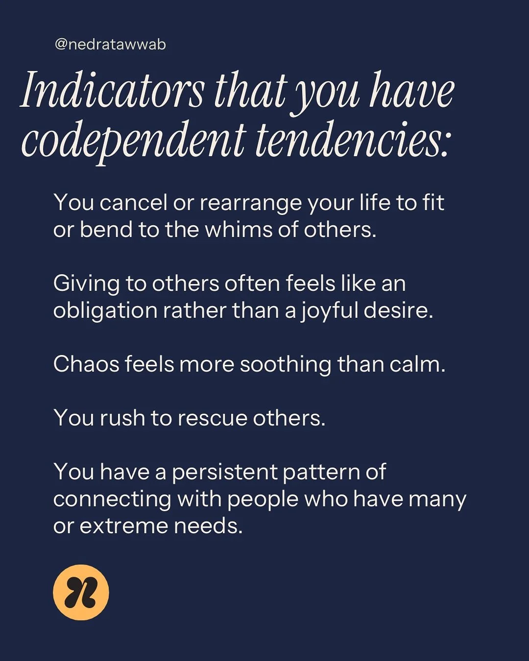 Once a codependent, not always a codependent. You can learn to connect to people differently, even in unhealthy patterns. Better skills can improve relationships or how you view them. 

When someone is codependent, they deplete and harm themselves be