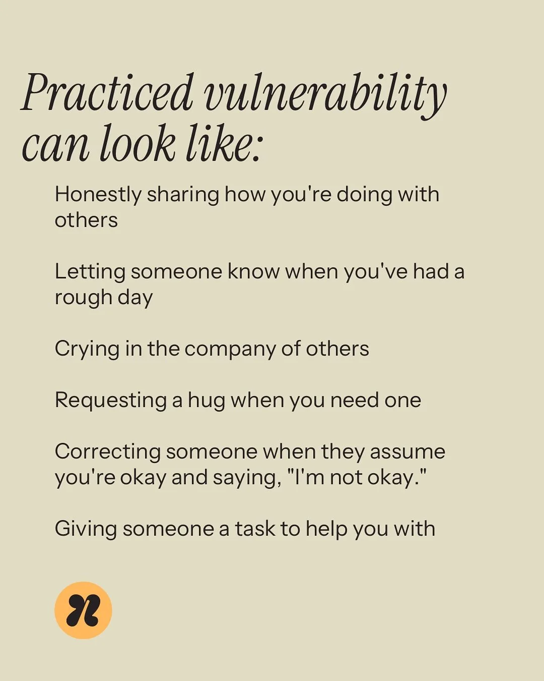 When it feels &ldquo;too vulnerable,&rdquo; it might be just the right amount. 

Practice will ease the awkwardness. 

#nedranuggets