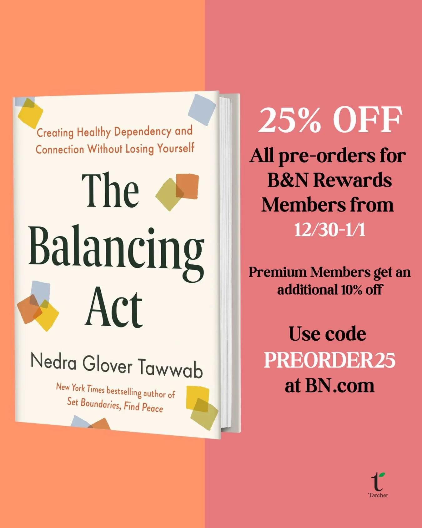 @barnesandnoble is offering 25% off on preorders for THE BALANCING ACT to B&amp;N Rewards members (and Premium Members get an additional 10% off)! Place your order at BN.com between now and Thursday, January 1 and use code PREORDER25 at checkout. #bn