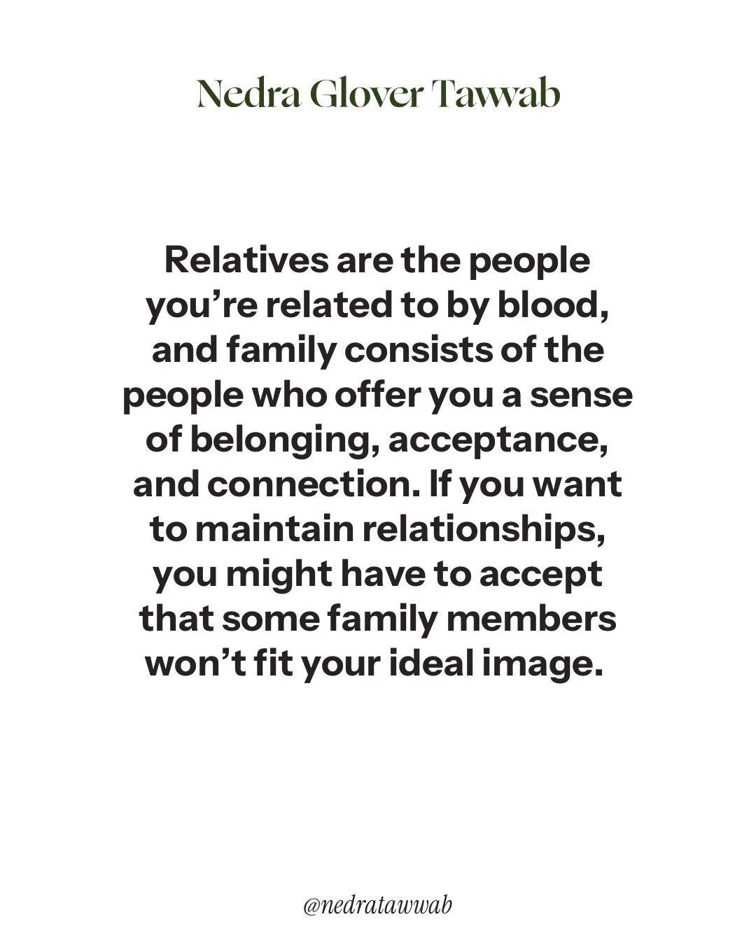 Managing your expectations brings peace to your relationships. 

This post is an excerpt from my book Drama Free: A Guide to Managing Unhealthy Family Relationships. 

#nedranuggets