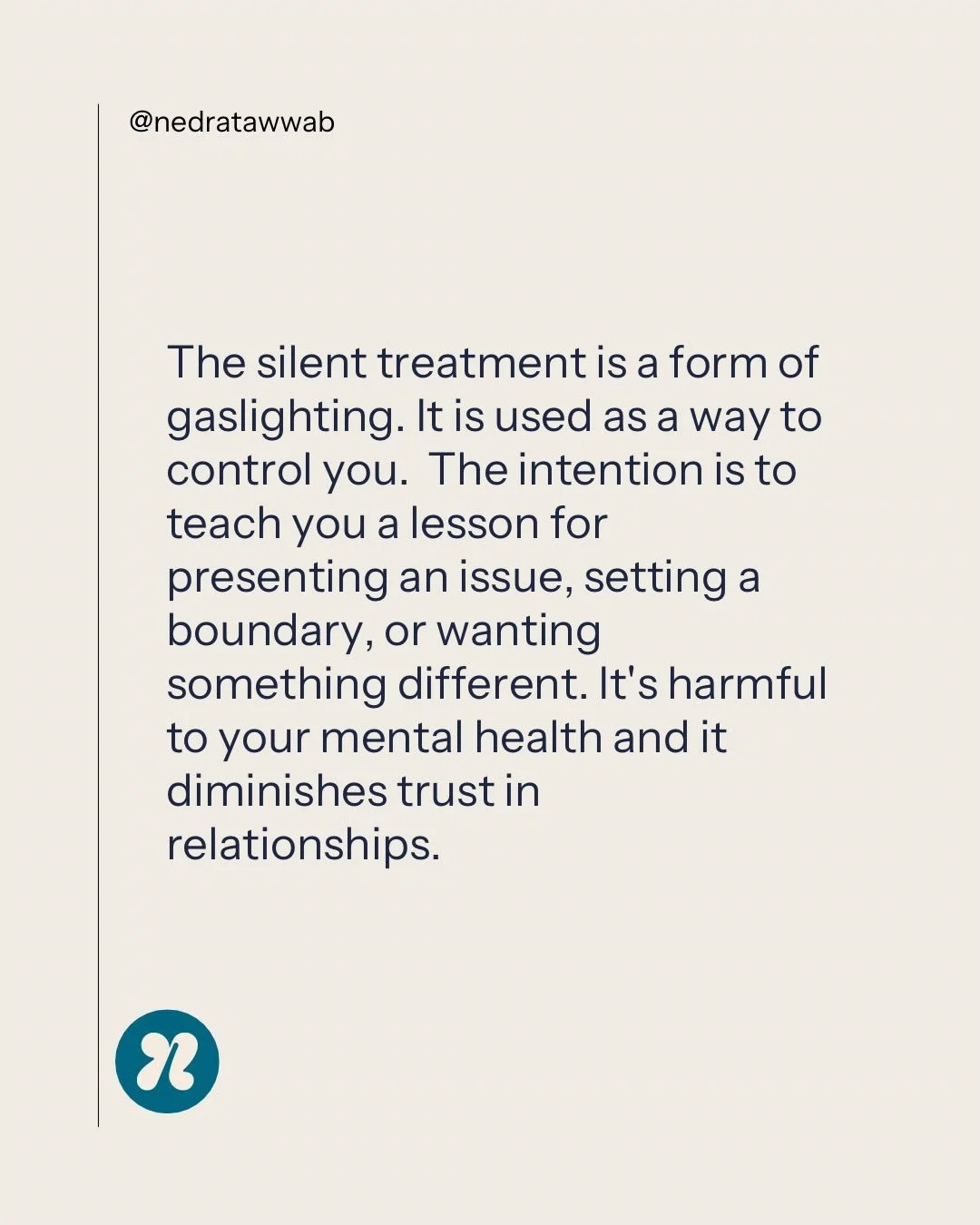 Stop unhealthy patterns in relationships by refusing to allow this to be the norm. 

Have tough conversations about your expectations, go to therapy, but don&rsquo;t ignore bad behavior.

#nedranuggets