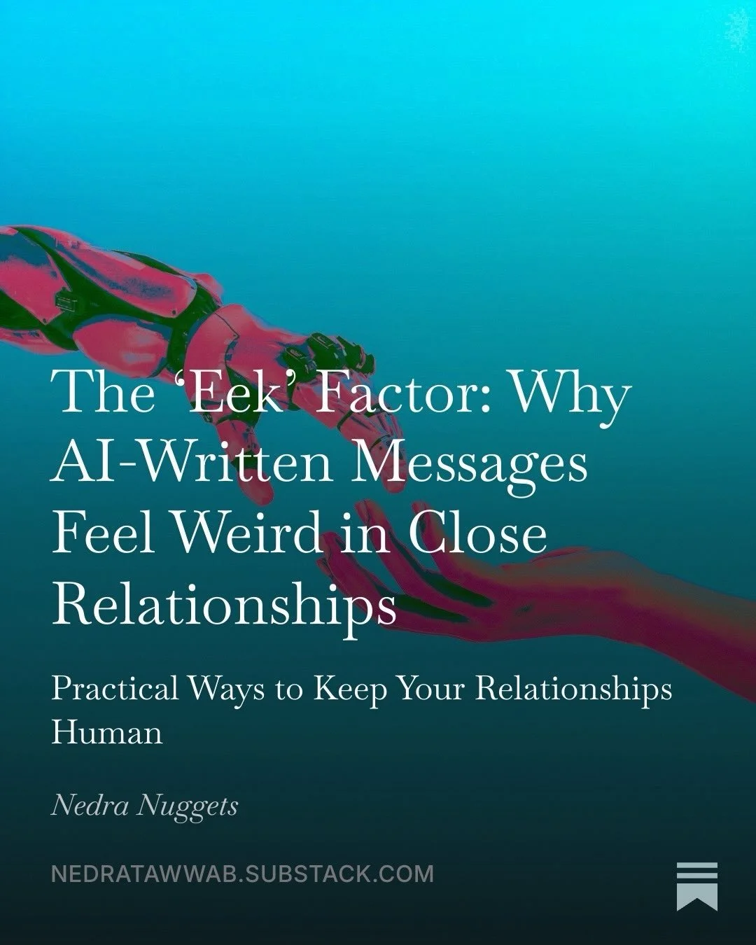 AI in personal relationships...read more on my Sunstack #nedranuggets