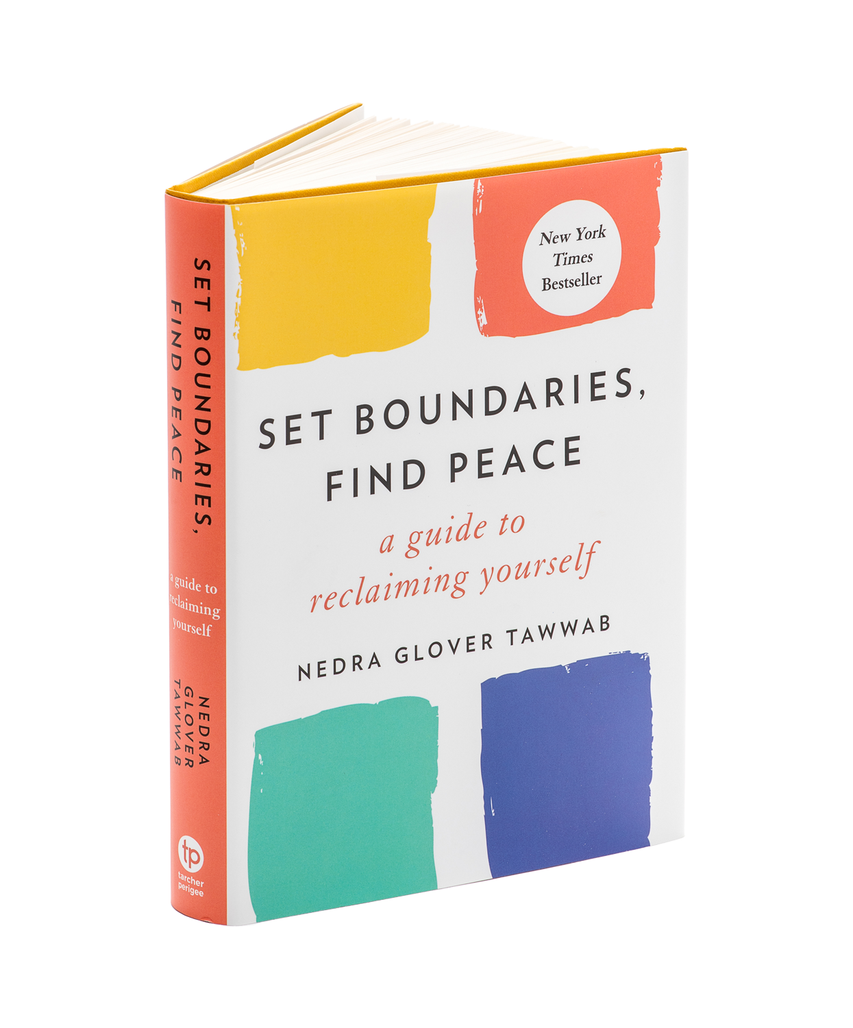 Book titled 'Set Boundaries, Find Peace' by Nedra Glover Tawwab with colorful abstract shapes on the cover.