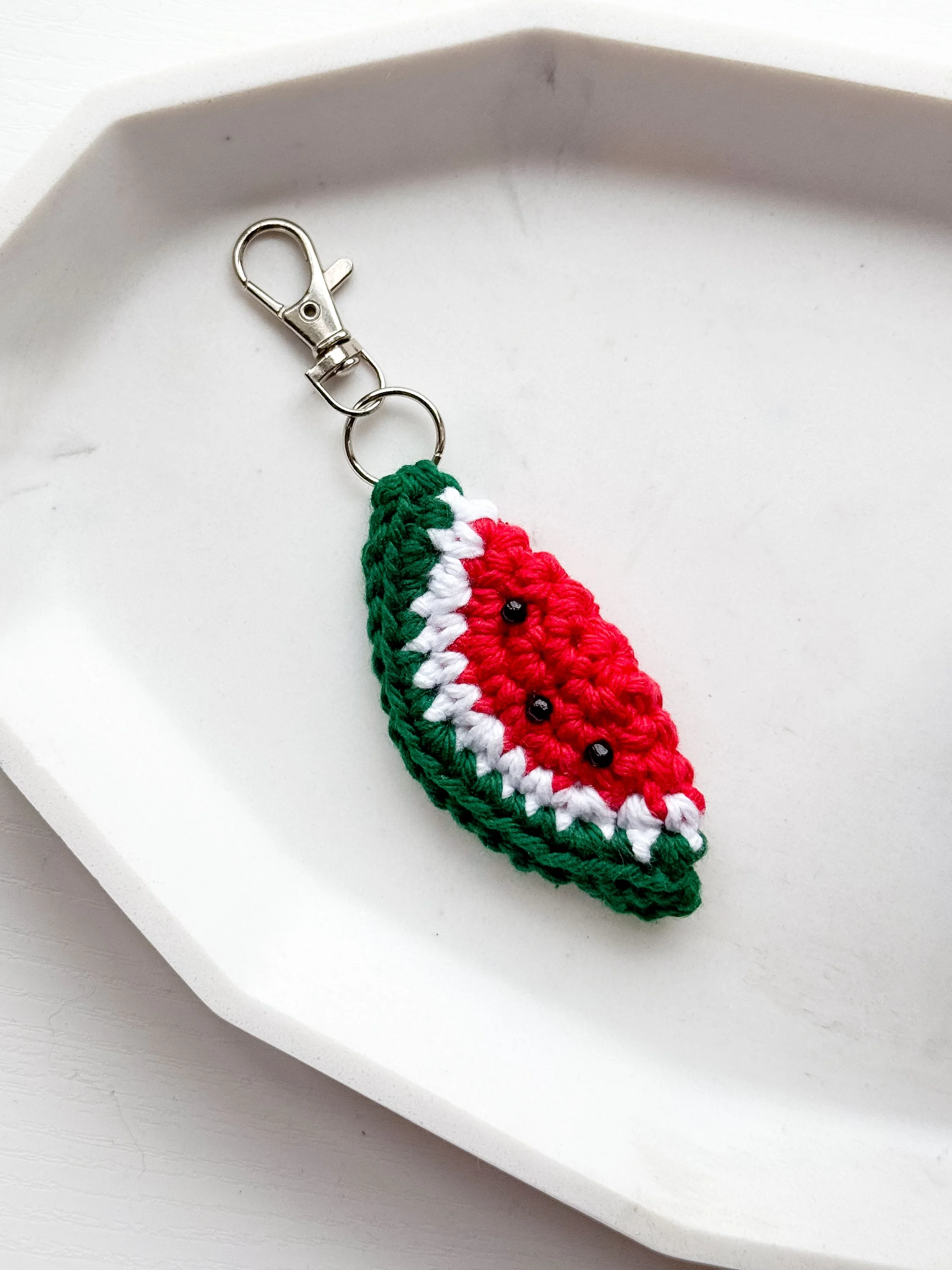 Watermelon Crochet Bag Charm