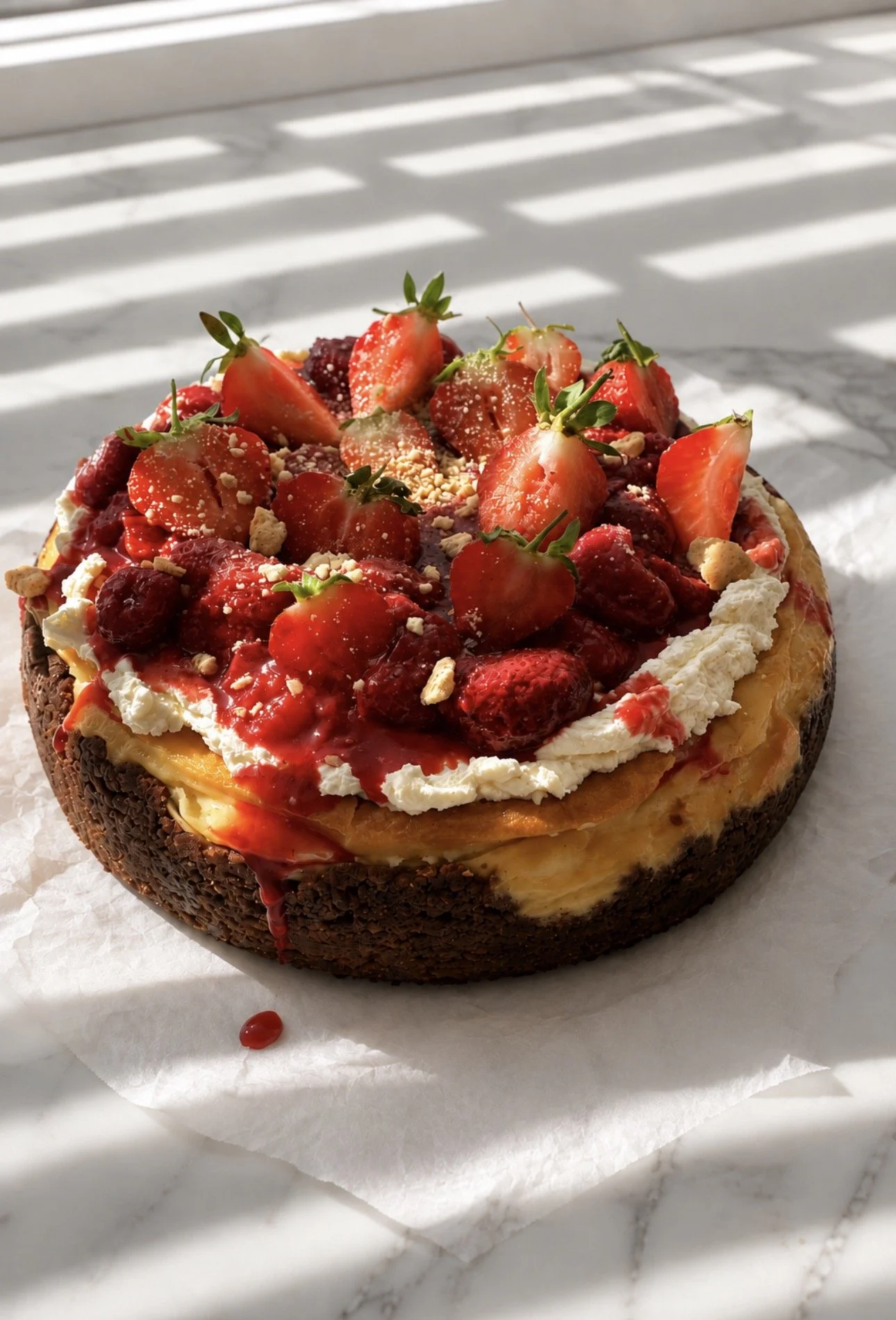 Roasted Strawberry Cheesecake