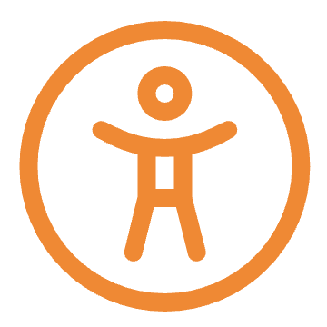 Orange icon showing a person