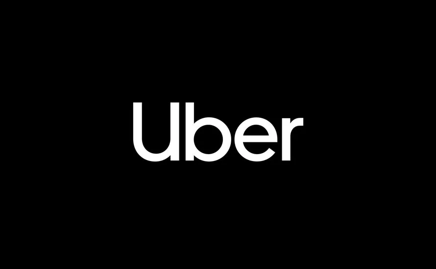 Uber logo with white text on a black background.