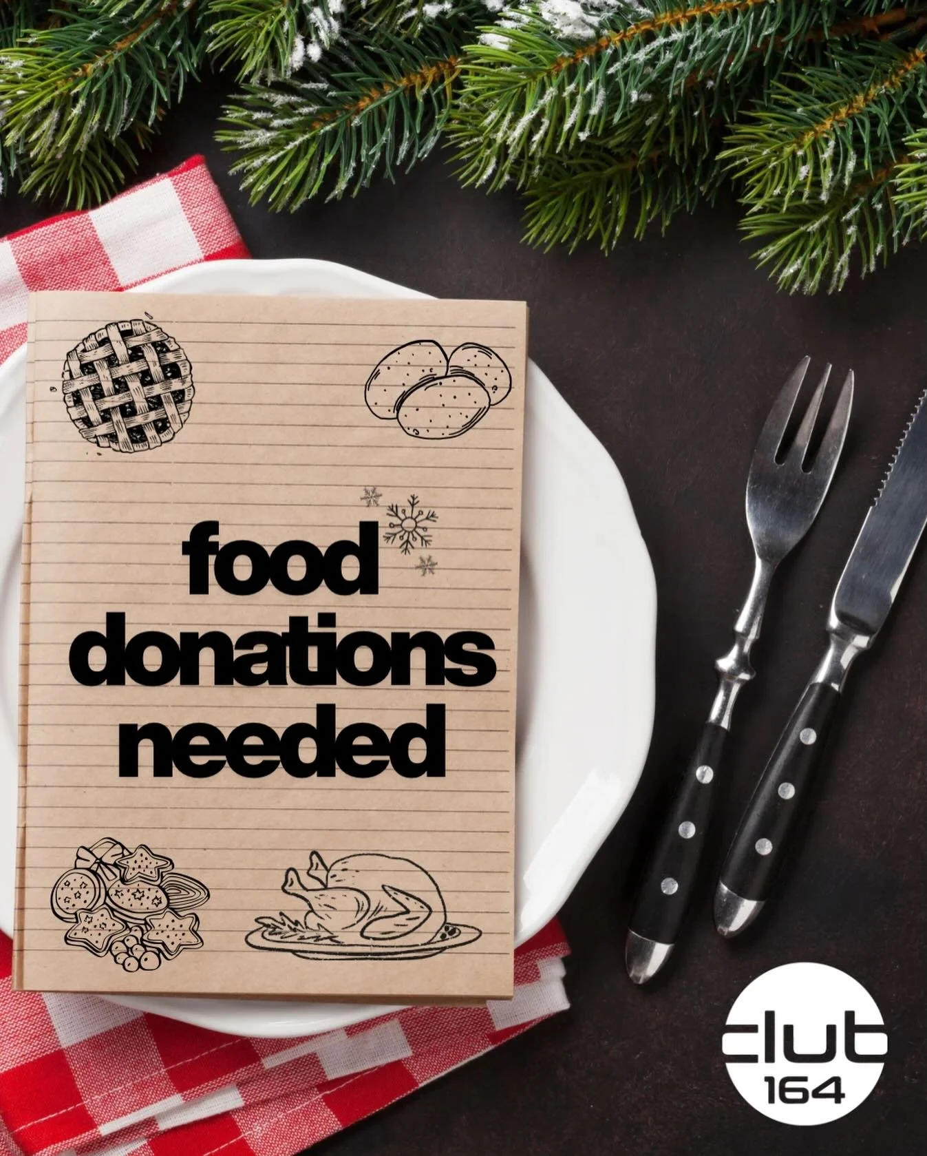 Food donations are still needed for our annual Christmas Dinner! Sign-up sheets are available in-club for items like ham, meatballs, lasagna, green beans, scalloped potatoes, deviled eggs, salad, rolls, etc. For more information or to make a commitme