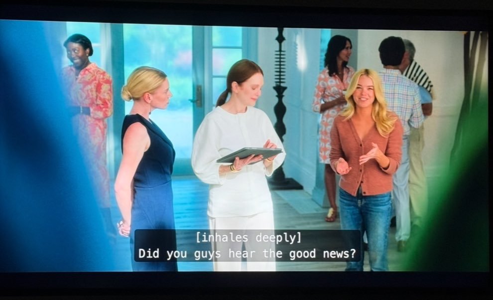Still from "Sirens" Ep 5 as Tate with Milly Alcock and Julianne Moore