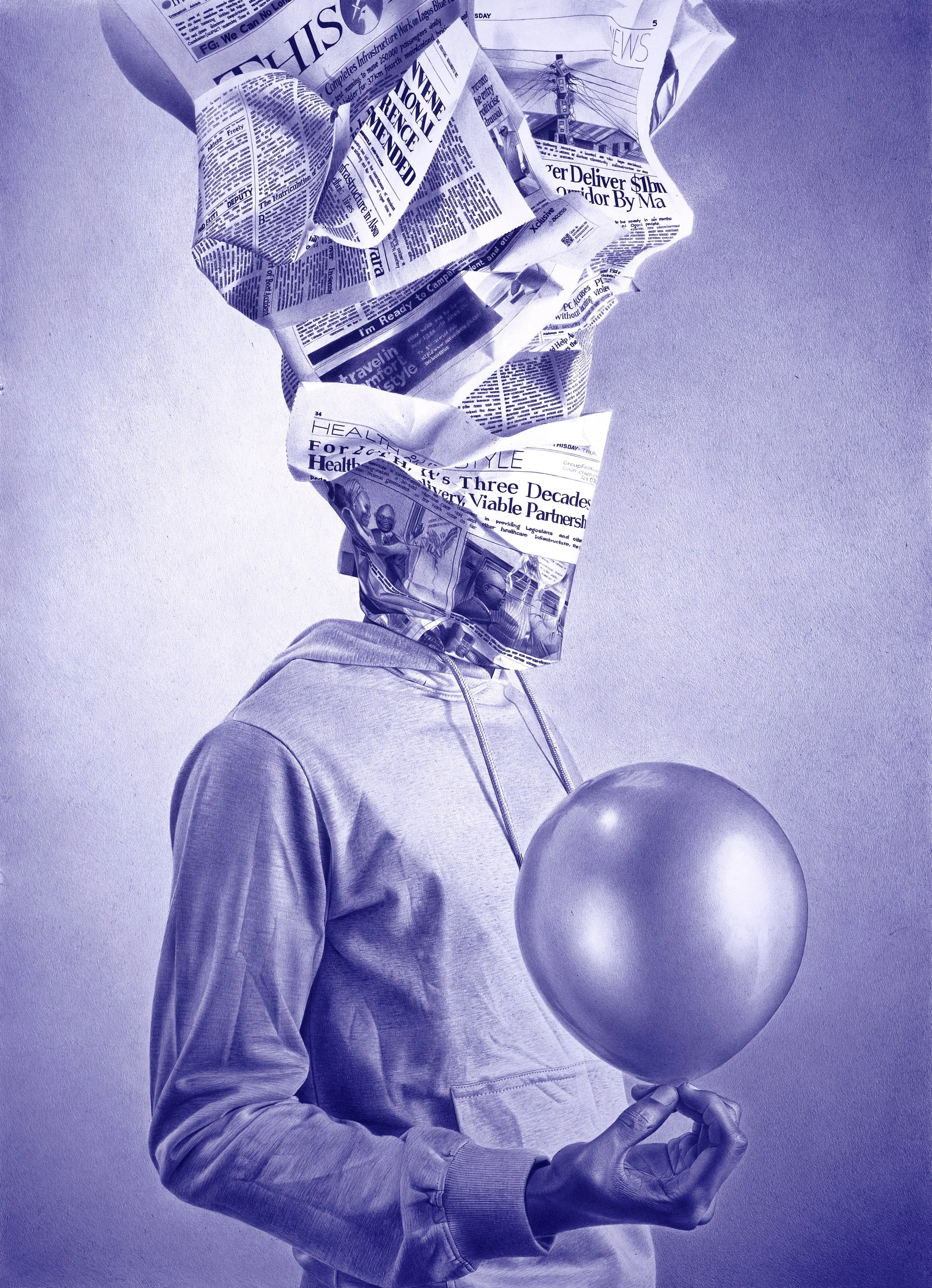 'I'll Take My Chances' (ballpoint pen on paper, 48 in x 34 in) by Oscar Ukonu.jpeg