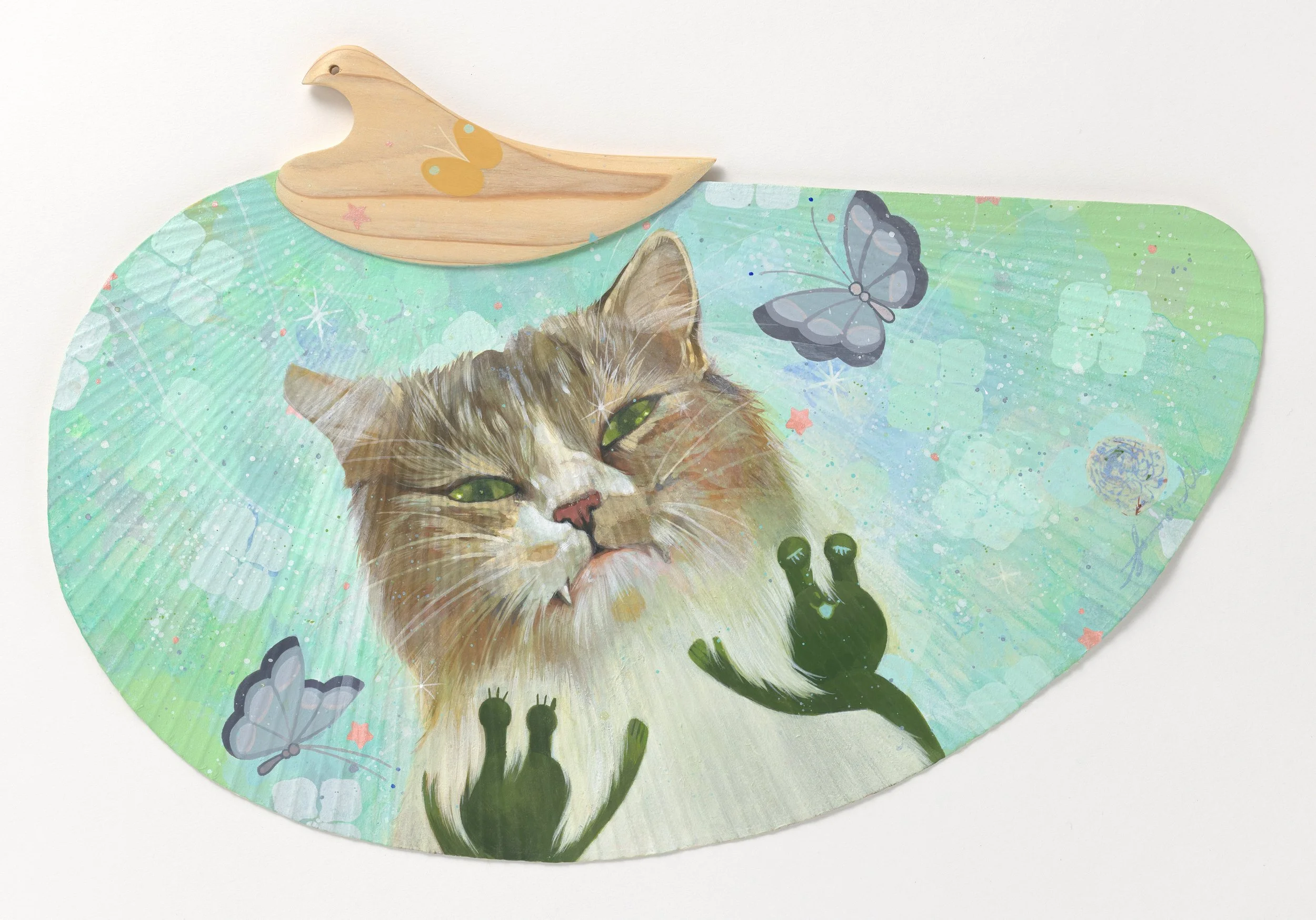 'Yohira' (acrylic chidori uchiwa, 10.25 in x 15.5 in).jpg