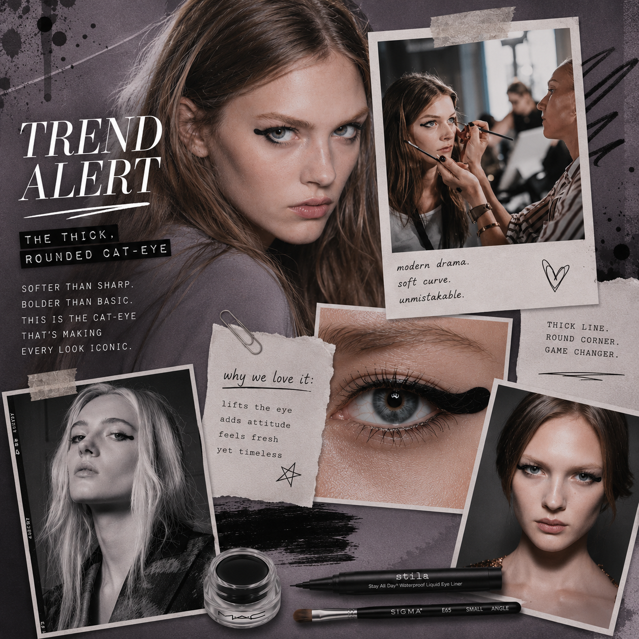 TREND ALERT: THICK, ROUNDED CAT EYE