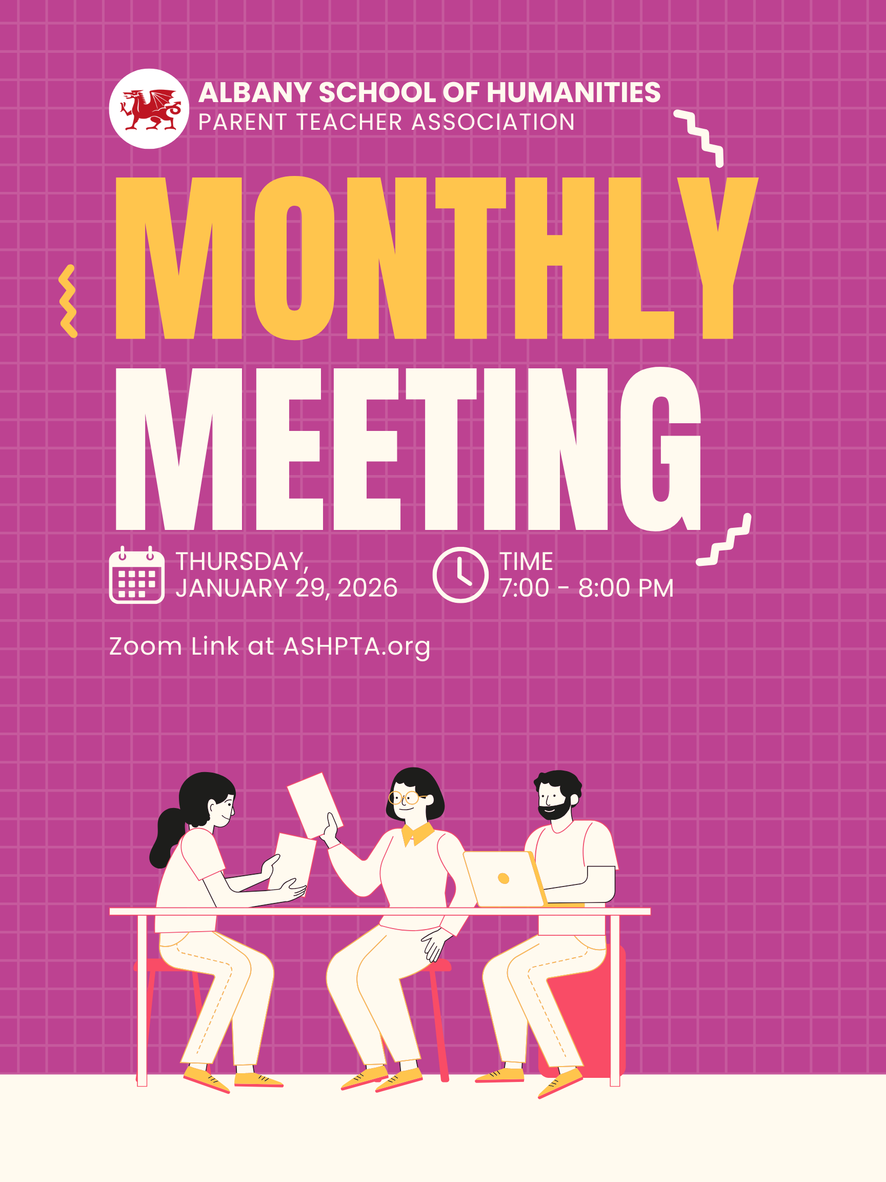 January PTA MEETING (via ZOOM)