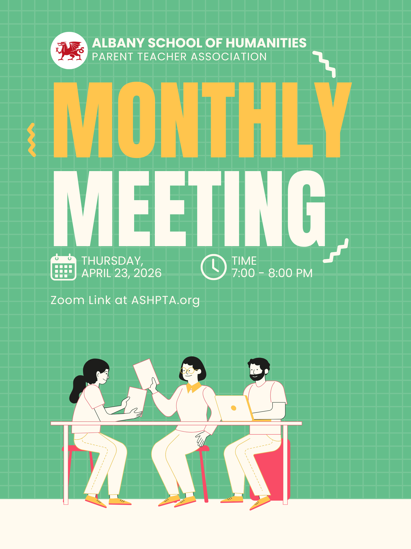 April PTA MEETING (via ZOOM) 