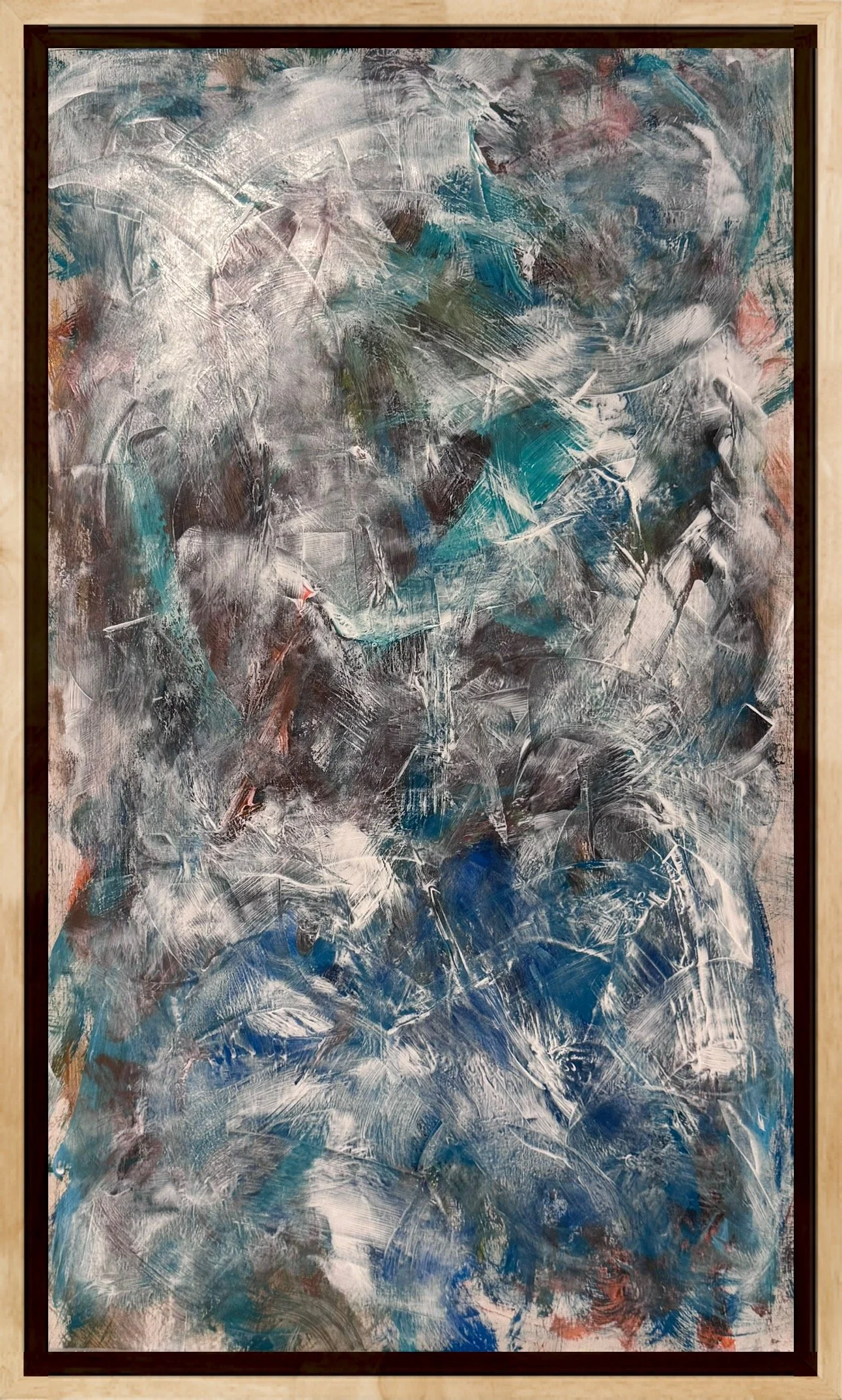 Letting Go of the Wheel- acrylic on wood panel 12x24 (no frame, thick wood panel ready to hang)