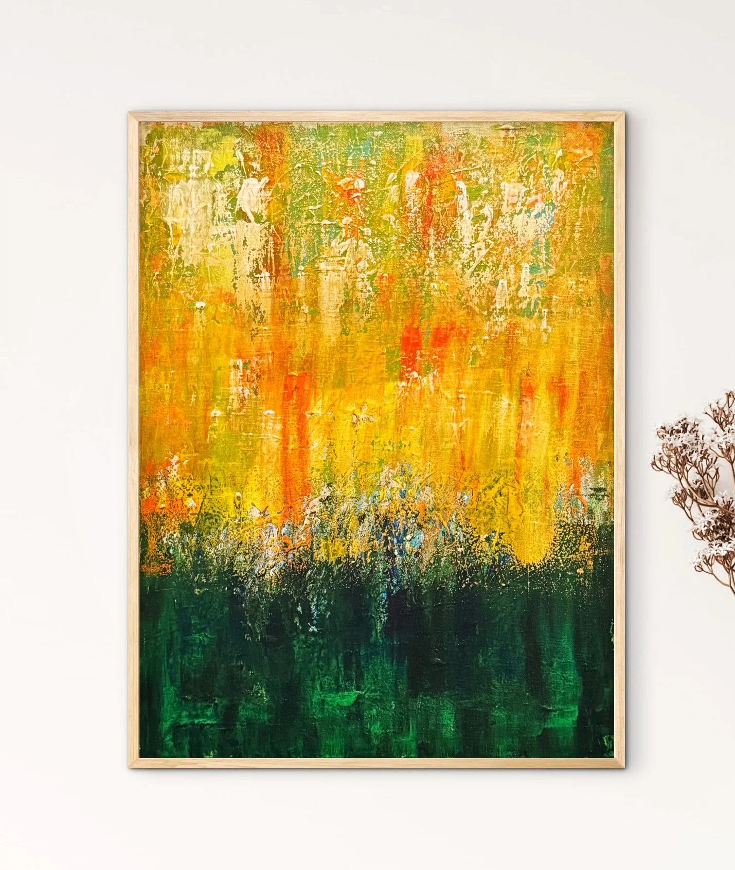 SOLD - A Slip of the Sun - acrylic & ink on canvas 16x20