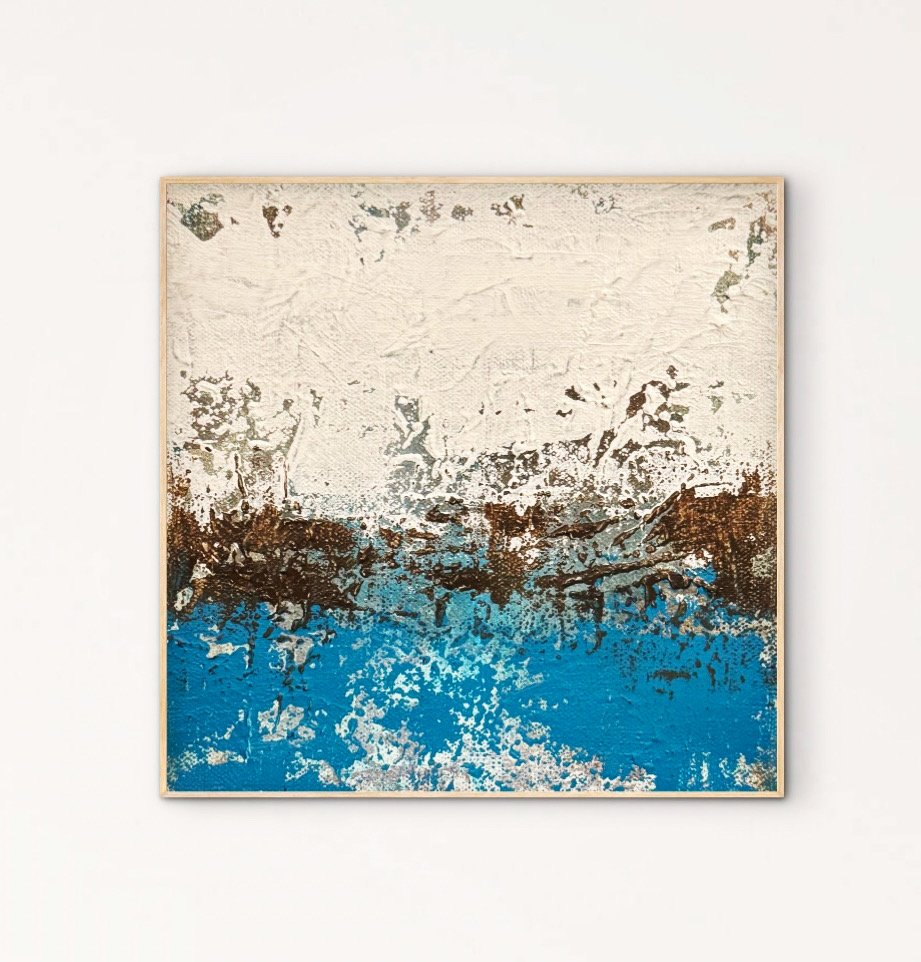 A Cold Rain is Falling - acrylic on canvas - 8x8