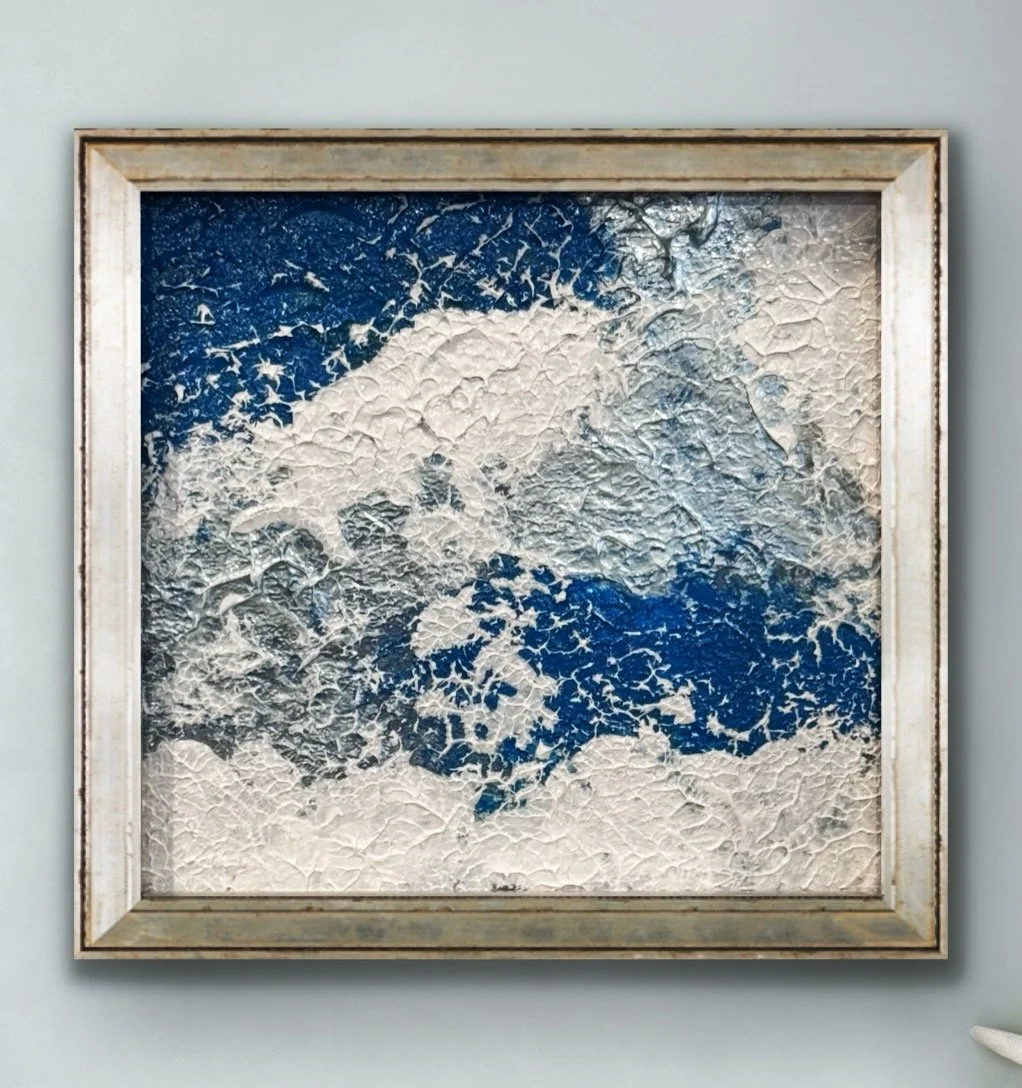 I Follow to the Edge of the Earth 1 - mixed media on wood panel 6x6