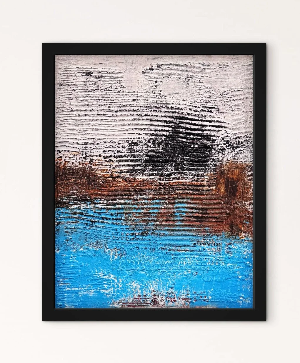 Amidst the Diesel and the Dust- mixed media on wood panel 9x12 (will be in copper frame)