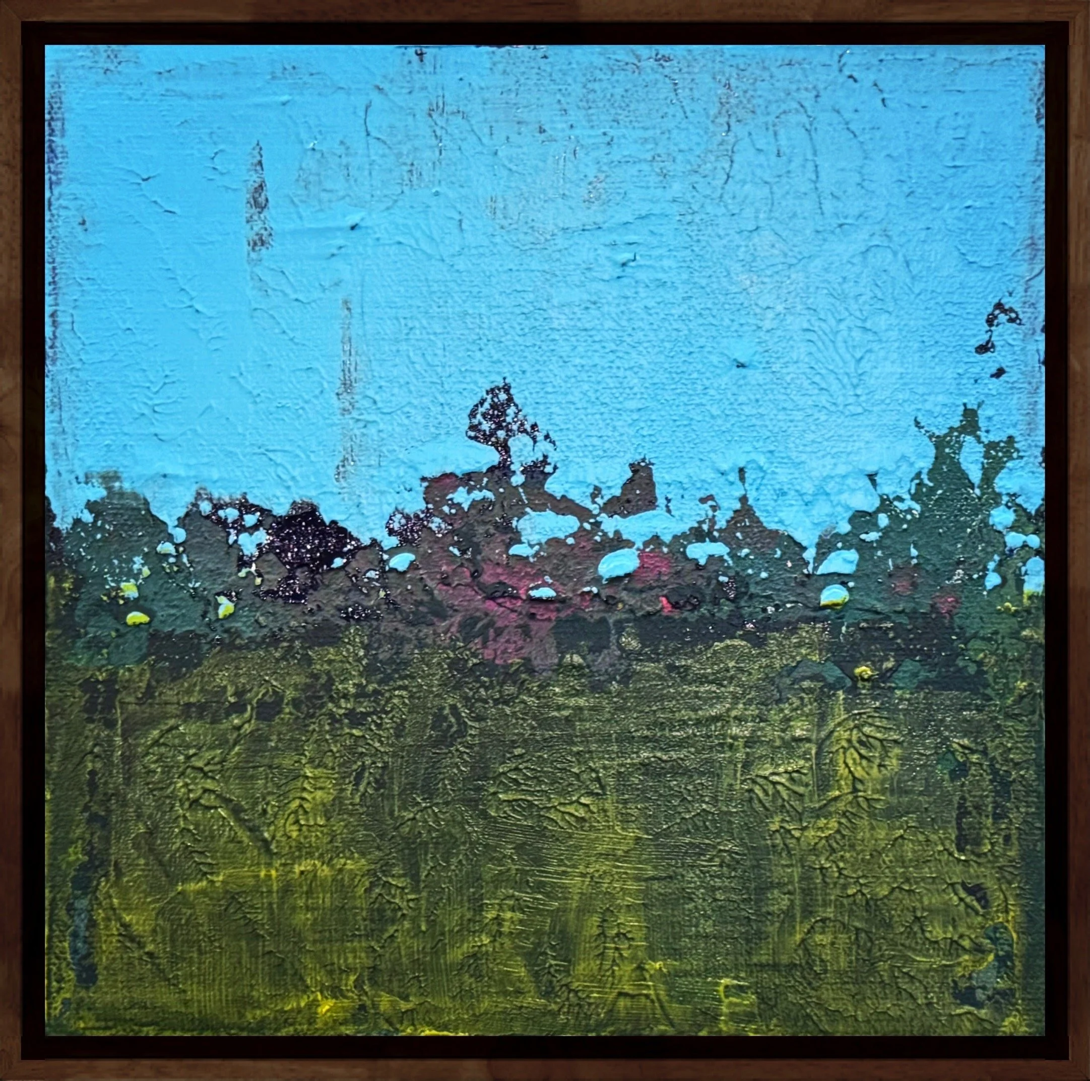 Dreaming is Free - mixed media on canvas 10x10 (in gold floating frame)