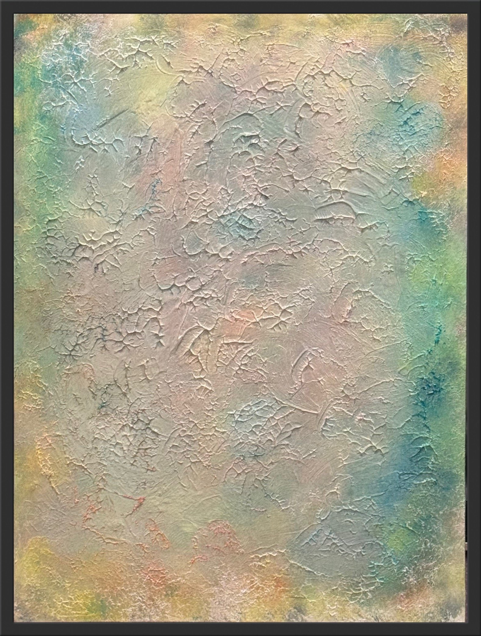 Hypnotized By a Strange Delight - ink, acrylic, pastes on wood panel 20x24