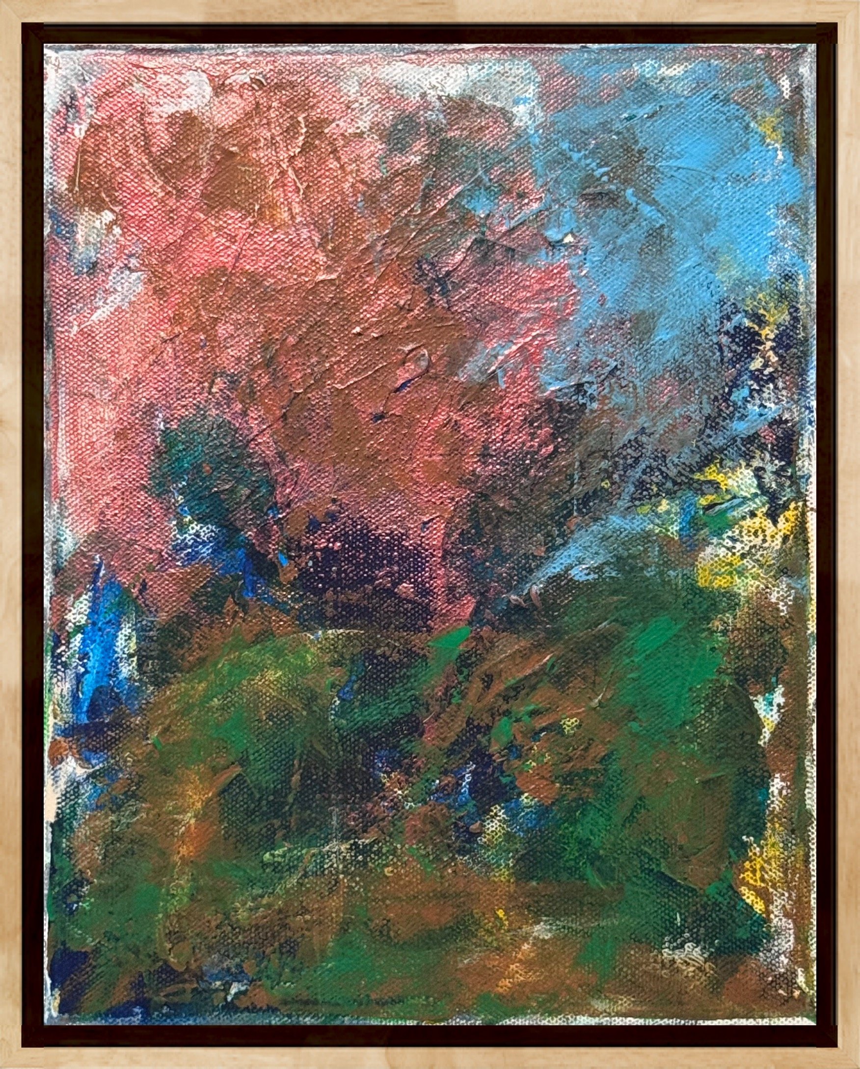 The Ships are Left to Rust - acrylic on canvas 8x10 (in natural floating frame)