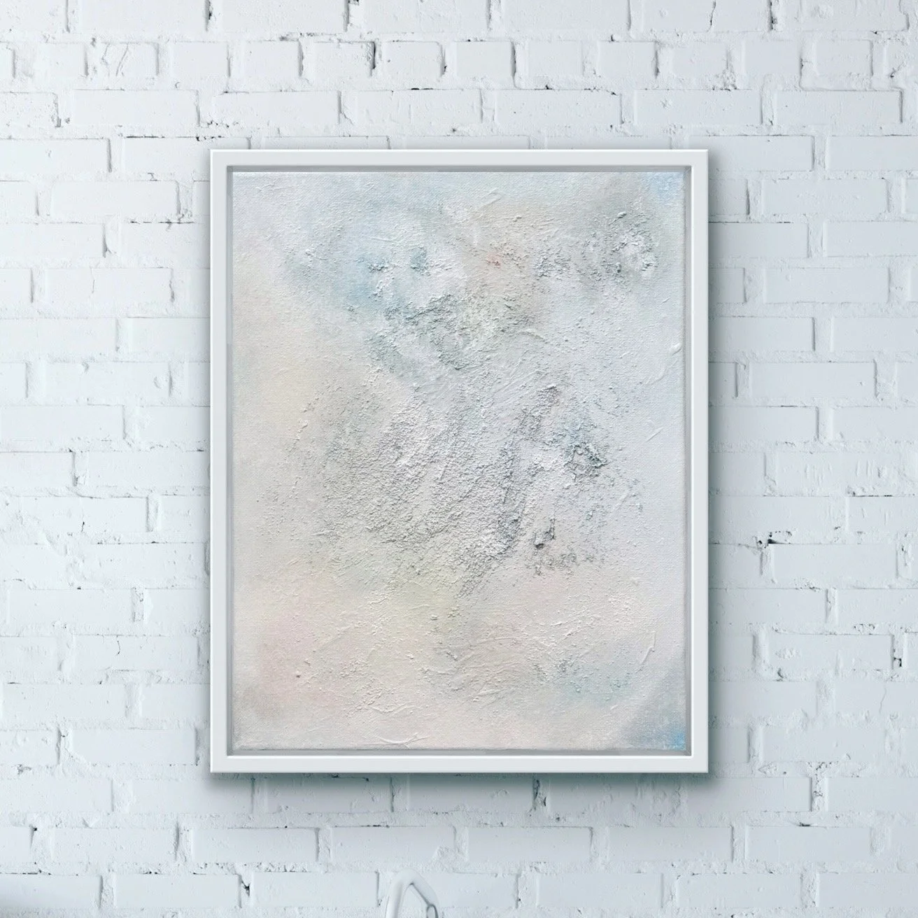 Glacial Plains - mixed media on canvas 11x14 (white floating frame)