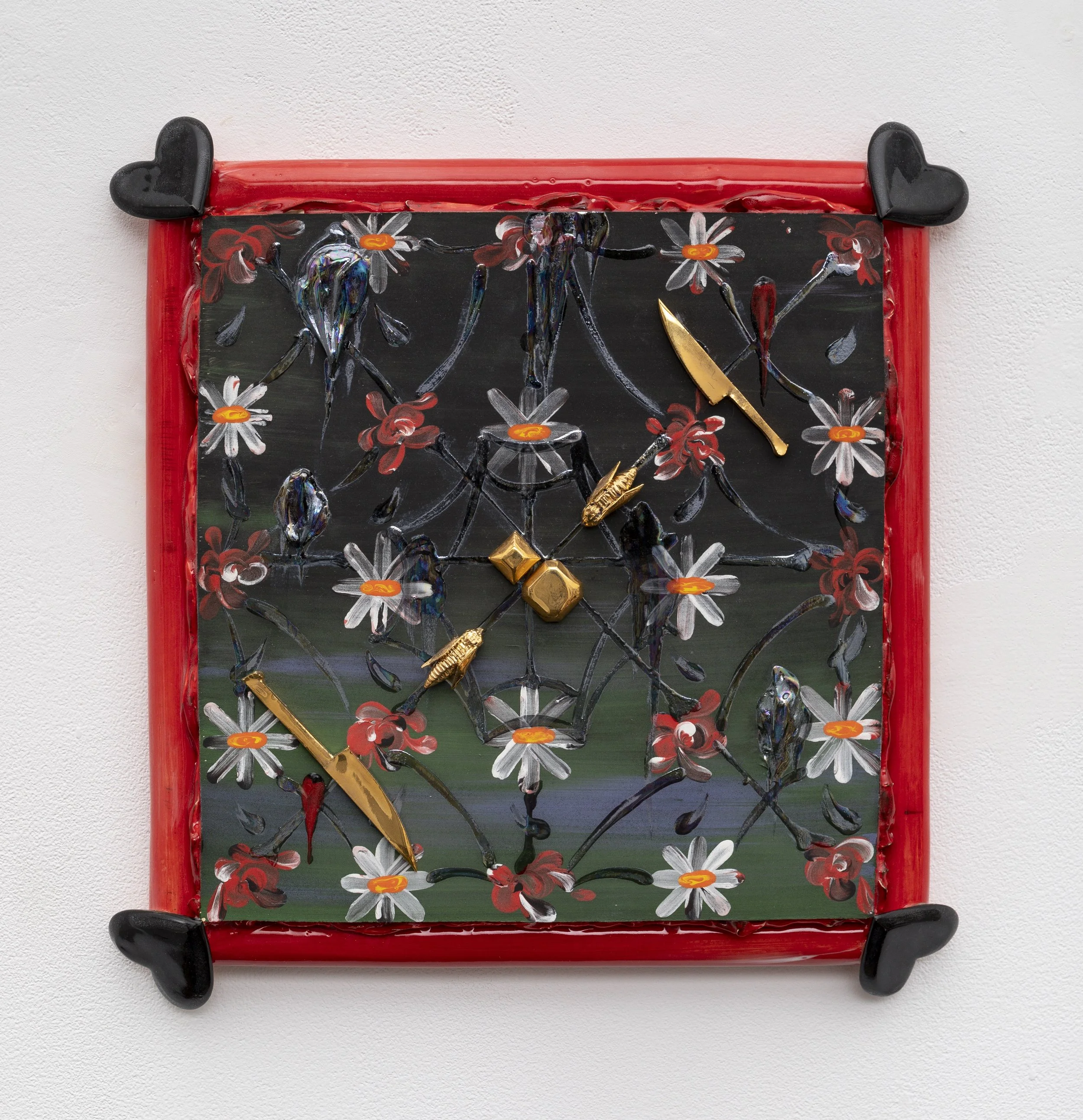Anderson, Captured, 2023, Earthenware, glaze, gold luster, 14 x 13 x 2 in.jpg