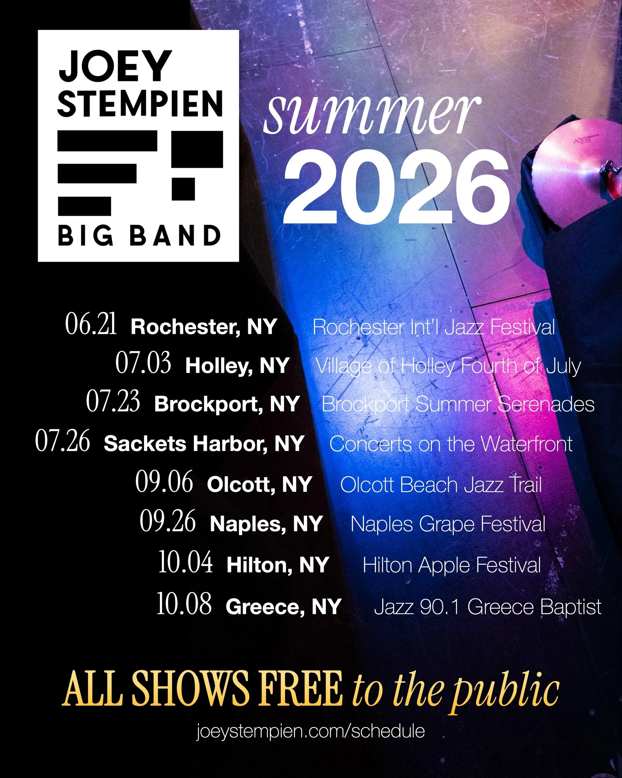 We have been so grateful for the outpouring of love and support from our show at @rochesterintjazzfest 2026 💙

But if that wasn&rsquo;t enough&hellip; we&rsquo;ll be bringing the house down 7 more times across Western New York this summer! New chart