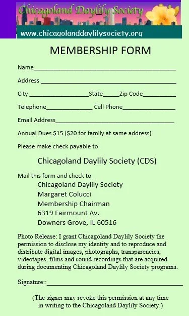 Printable Membership Application — Chicagoland Daylily Society