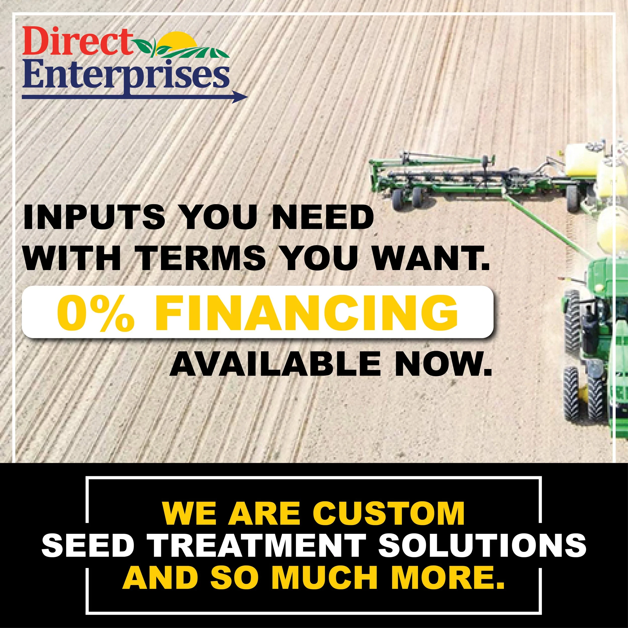 DIRECT ENTERPRISES OFFERS 0% FINANCING THRU JANUARY, 2027