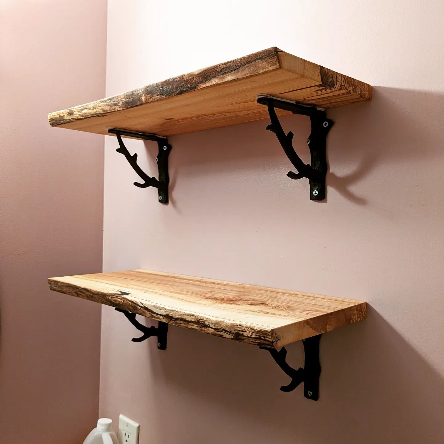 Ash shelves paired with the tree branch hooks. Nice!