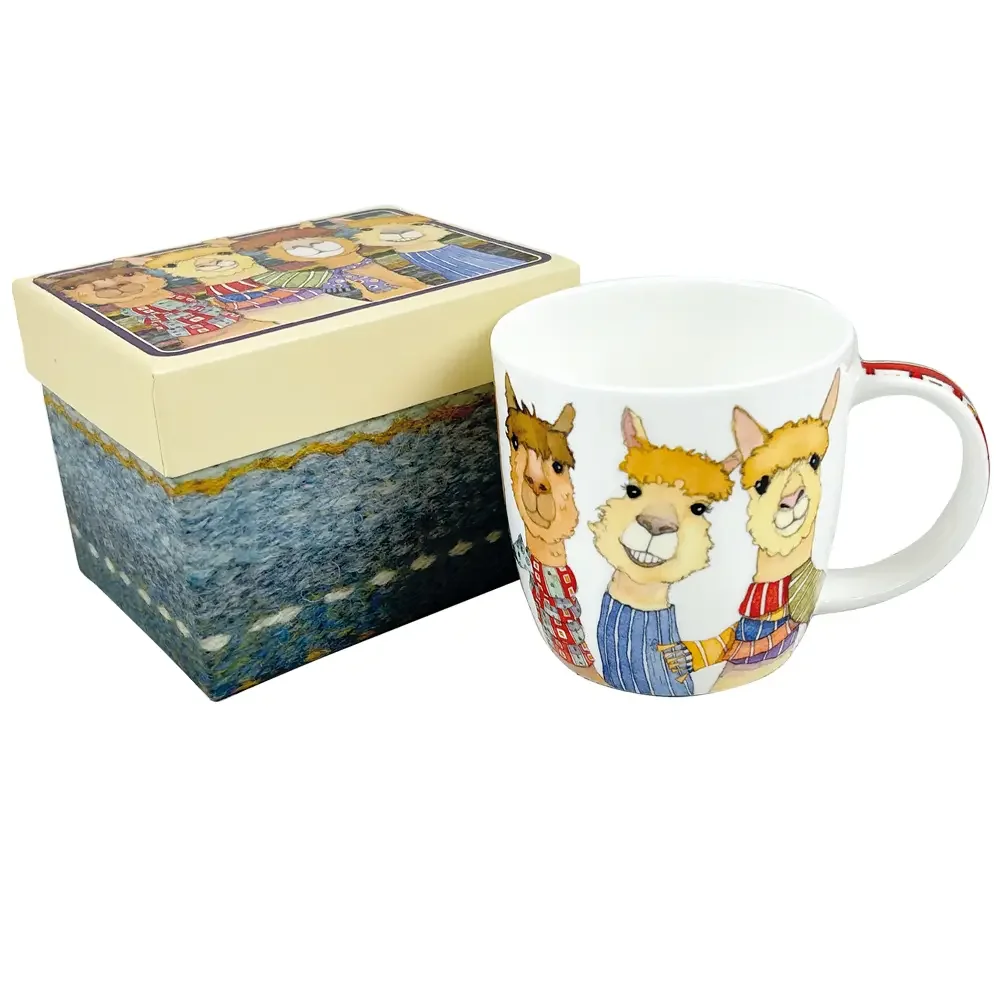 Emma Ball - Bone China Mug with Gift Box - Alpaca and Friends (Happy Alpacas)
