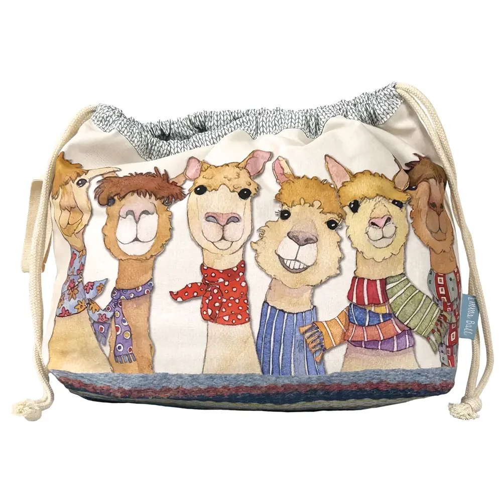 Emma Ball - Drawstring Bag - Alpaca and Friends