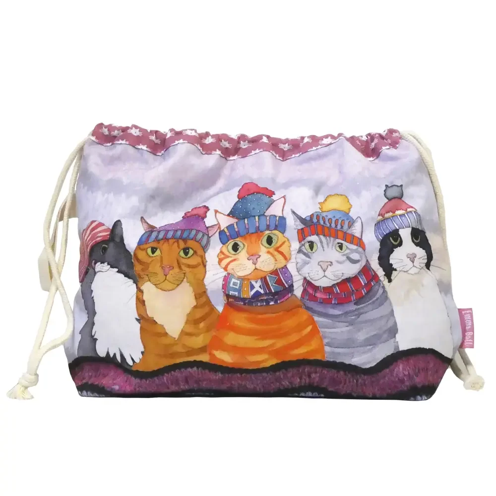 Emma Ball - Drawstring Bag - Cats in Hats