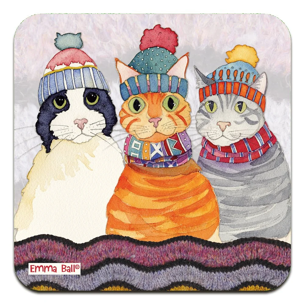 Emma Ball - Coaster - Cats in Hats