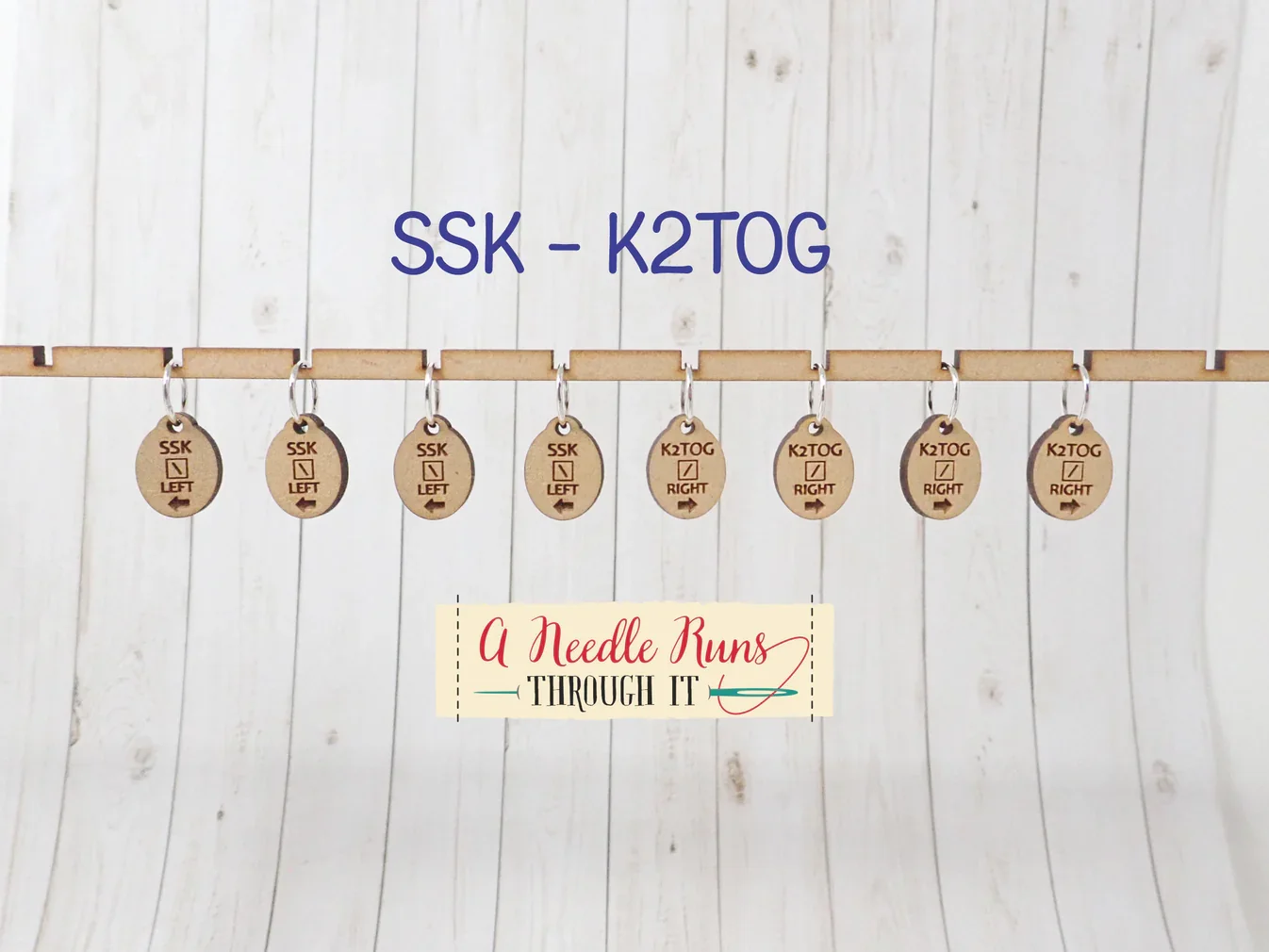 A Needle Runs Through It - Sweater Decrease SSK-K2TOG Stitch Markers Set