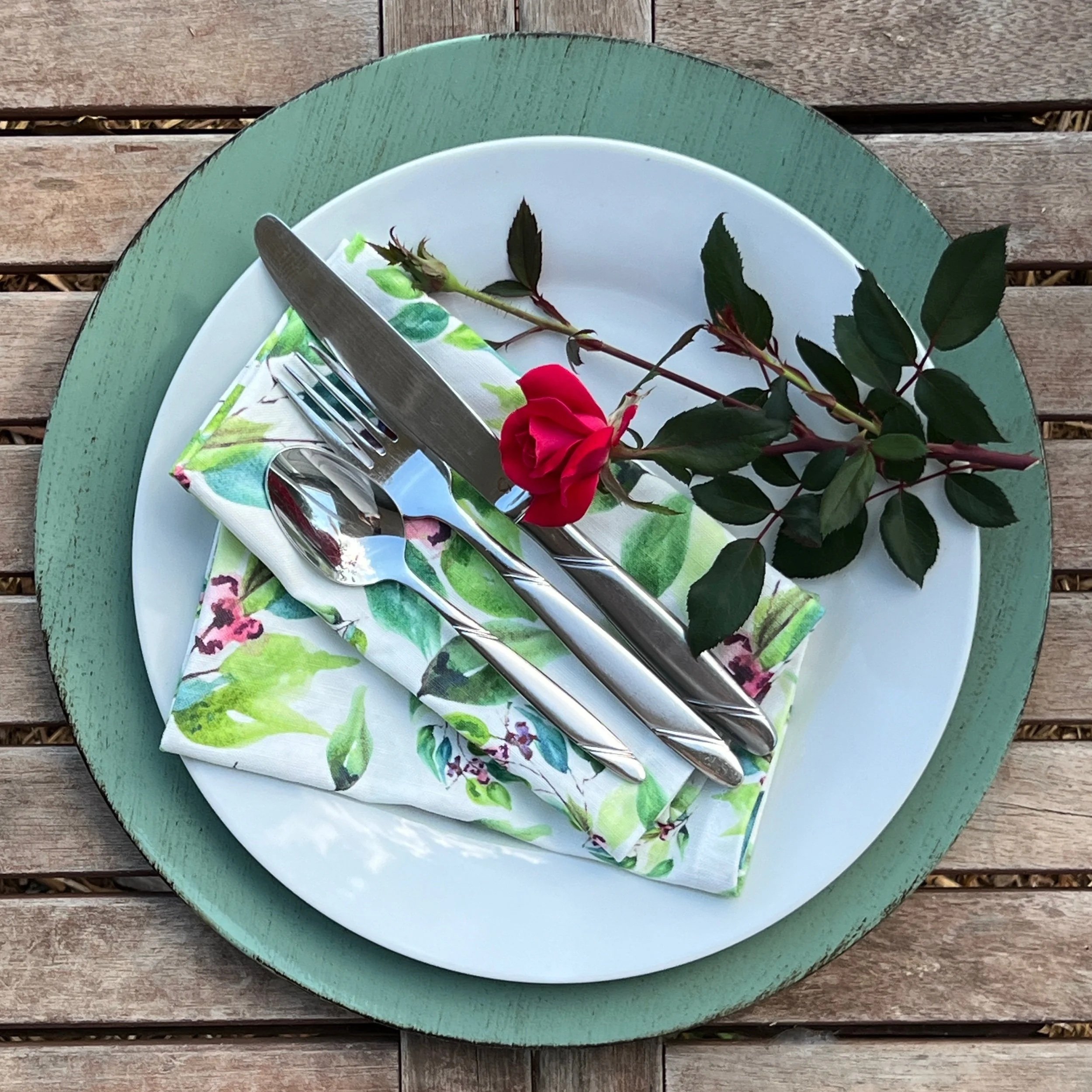 “Blueberry Daze linen cotton cloth napkins set of two 15x15 sustainable kitchen linens”