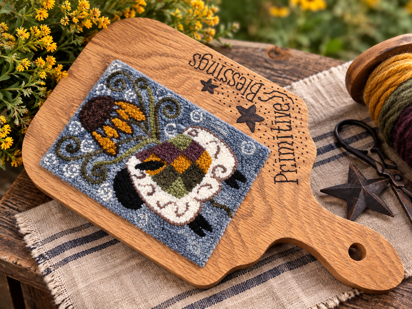 Goldenrod Primitives Sheep Rug Display.png
