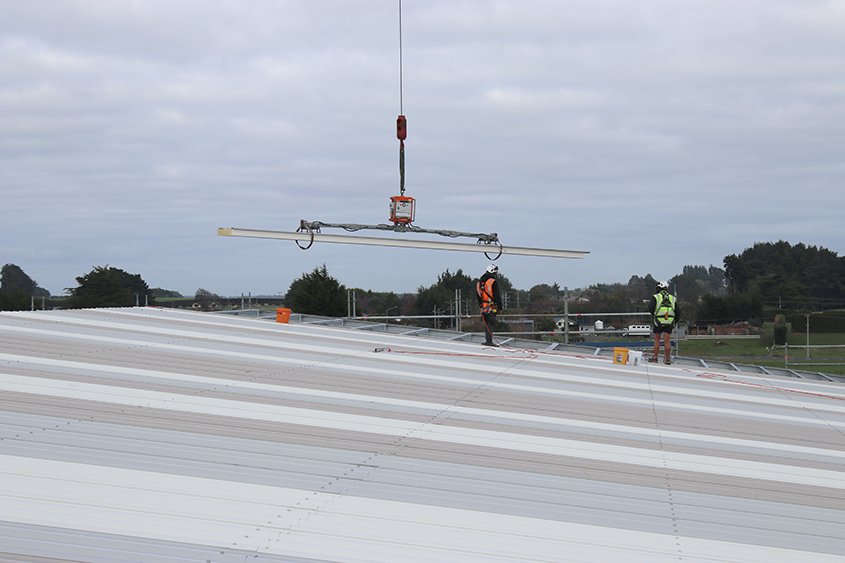  The roof panels have been installed at the Tisbury storage facility. 