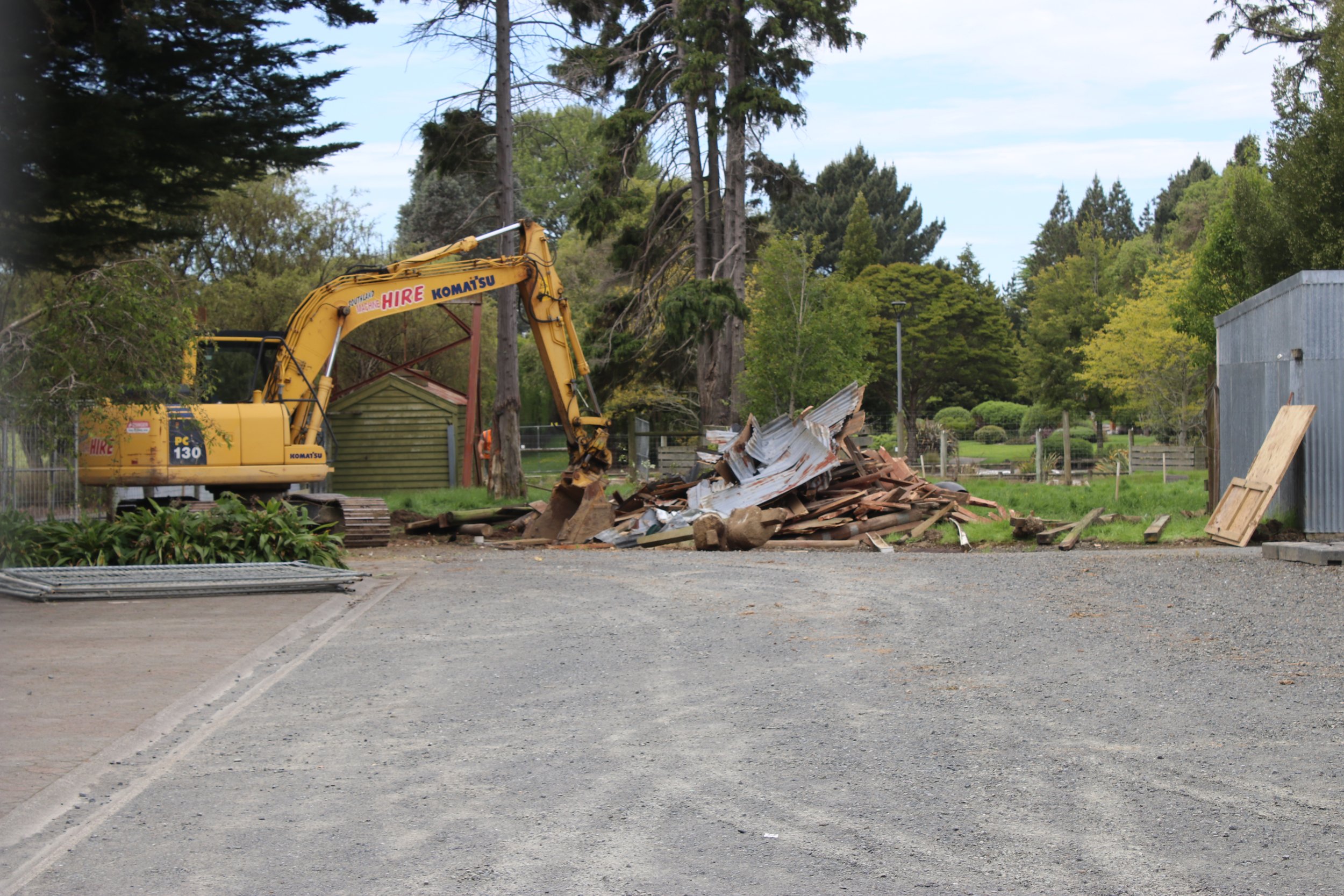  A handful of trees were felled so construction on the enclosure could begin 