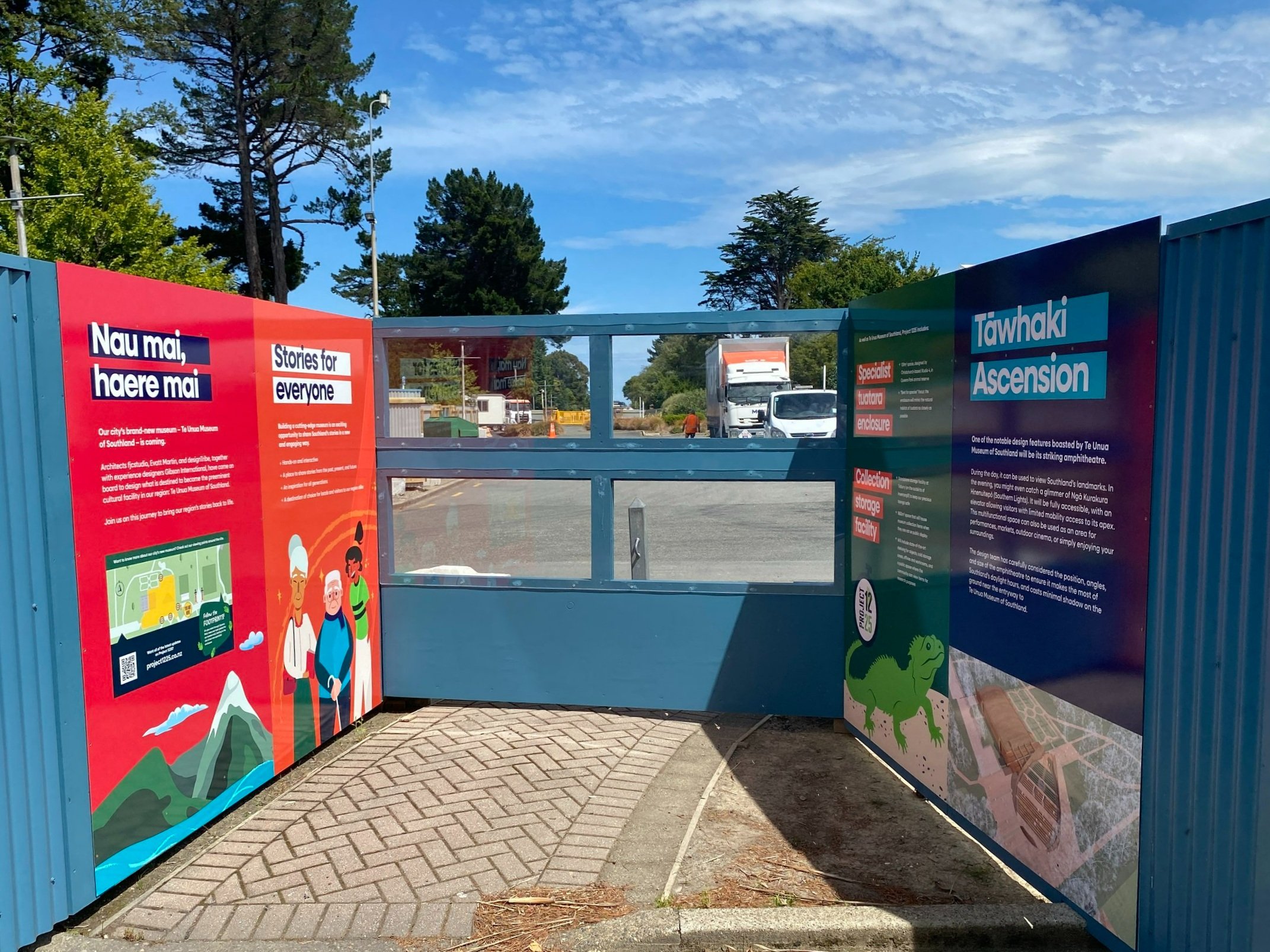  The signage has been installed at several viewing spots, where the public can keep an eye on progress as the project continues 